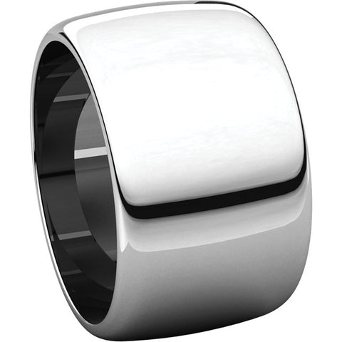 Sterling Silver 12mm Half Round Band, Size 9