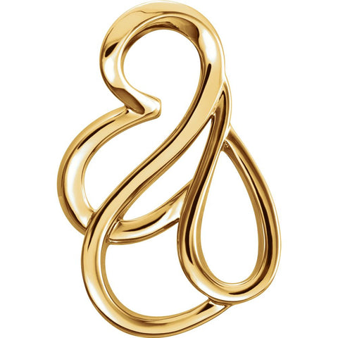 14k Yellow Gold Freeform Chain Slide