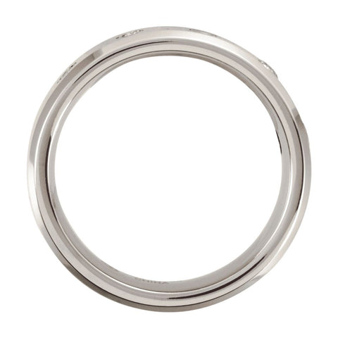 Cobalt .25 CTW Diamond Satin & Polished Beveled Edge Band Size 10