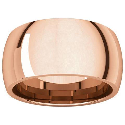 14k Rose Gold 10mm Comfort Fit Band, Size 9