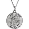 15.00 mm St. Joseph Medal with 18 inch Chain in Sterling Silver