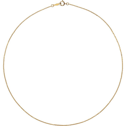 Yellow Gold Filled 1mm Solid Cable 20" Chain