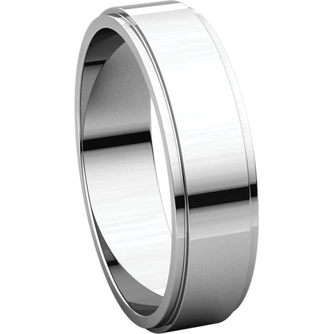 Platinum 5mm Flat Edge Band, Size 8.5