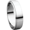 10k White Gold 5mm Flat Edge Band, Size 7.5