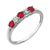 14K White Gold Created Ruby & 0.01 CTW Diamond Ring (Size 6)