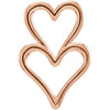 14k Rose Gold Double Heart Chain Slide