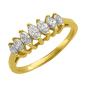 14k Yellow Gold 5/8 CTW Diamond Anniversary Band, Size 6