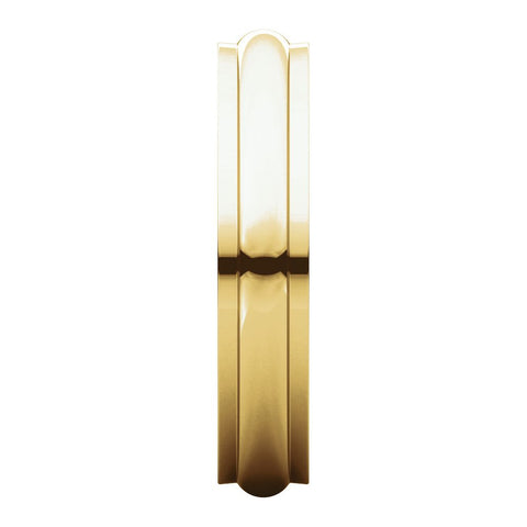 14k Yellow Gold 4mm Half Round Edge Band, Size 10.5