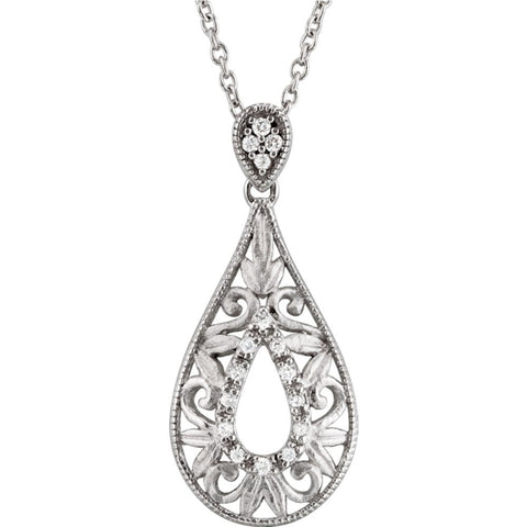 Sterling Silver 1/10 CTW Diamond 18" Necklace