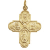 14k Yellow Gold 24.4x21.5mm Four-Way Cross Medal