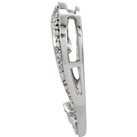 14k White Gold 1/4 CTW Diamond Heart Pendant Slide