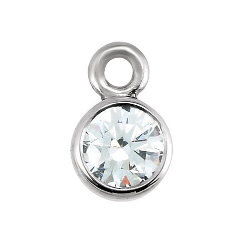 14k White Gold 1/10 CTW Diamond Micro Bezel Dangle