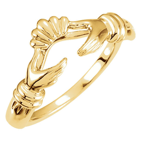 14k Yellow Gold Claddagh Wrap-Style Ring Enhancer , Size 6