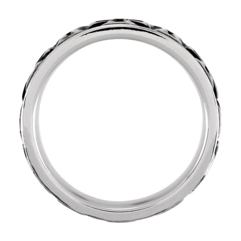 Cobalt 9mm Black PVD Cross Design Band 9