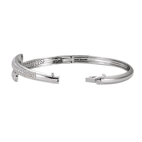 14k White Gold 3 CTW Diamond Bangle Bracelet