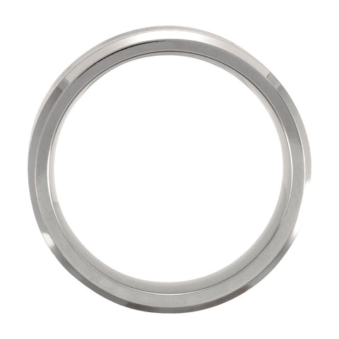 Titanium & Sterling Silver Inlay 9mm Beveled Edge Band Size 9