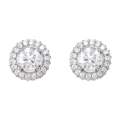 14k White Gold 3/4 CTW Diamond Earrings