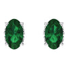 14k White Gold Chatham® Created Emerald Earrings