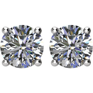 14k White Gold 1 CTW Diamond Earrings