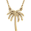 14K Yellow Gold Palm Tree 16-Inch Necklace