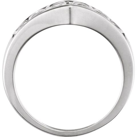 14k White Gold Floral-Inspired Solitaire Engagement Ring Base, Size 6