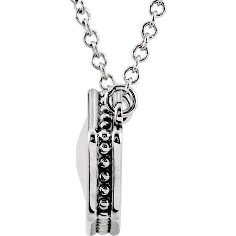 14k White Gold Geometric 18" Necklace