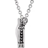 14k White Gold Geometric 18" Necklace