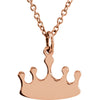 14k Rose Gold Tiny Posh Crown 16-18" Necklace