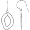 Pair of Open Silhouette Dangle Earrings in 14k White Gold