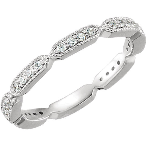 14k White Gold 1/4CTW Diamond Eternity Band, Size 7