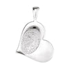 14K White Gold Heart Print Happy Mothers Day Pendant