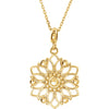 14k Yellow Gold Decorative Dangle 18" Necklace