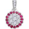 14k White Gold Ruby & 1/3 ctw. Diamond Pendant