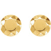 14k Yellow Gold Faceted Design Circle Earrings