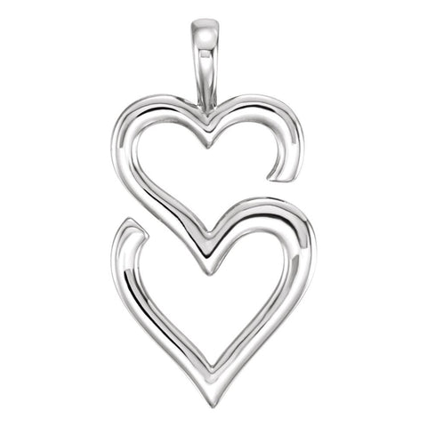 Sterling Silver Double Heart Pendant