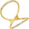 14k Yellow Gold 1/5 ctw. Diamond Freeform Ring, Size 7