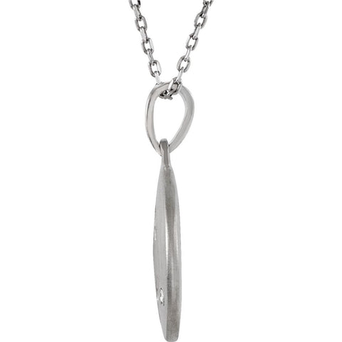 Sterling Silver .005 CTW Diamond Letter "C" Initial Disc 18" Necklace