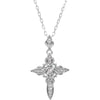 Sterling Silver Cubic Zirconia Cross 18-inch Necklace