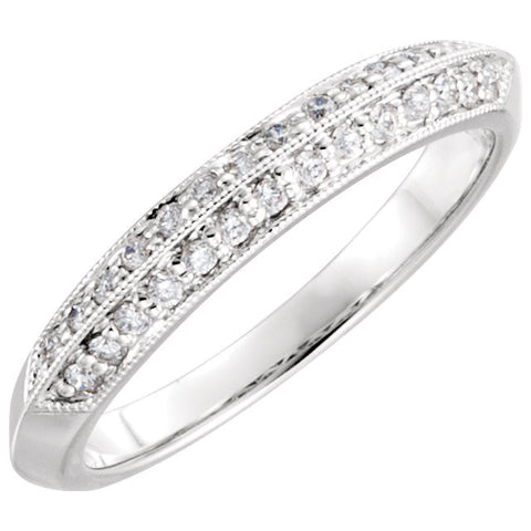 14k White Gold 1/5 CTW Diamond Band, Size 6