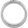 14k White Gold Leaf Design 8mm Bands, Size 6