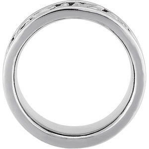 14k White Gold Leaf Design 8mm Bands, Size 8