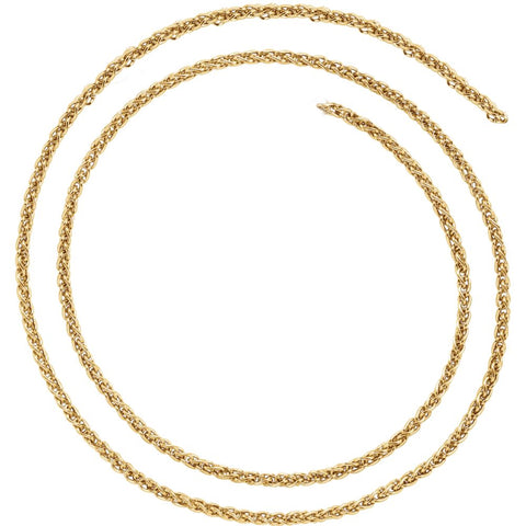 14k Yellow Gold 2.4mm Wheat 20" Chain