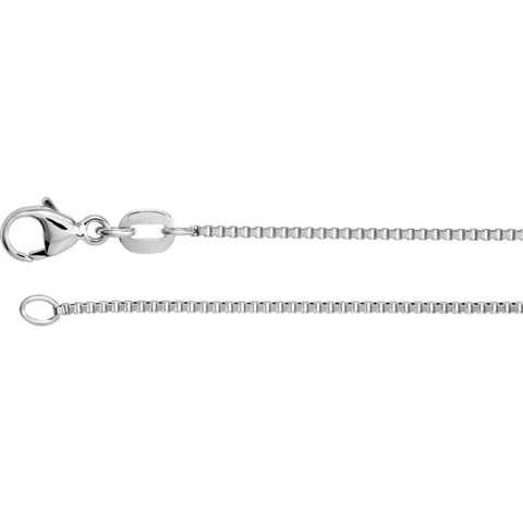 Sterling Silver 18" Diamond Box Cut Chain With Lobster Clasp