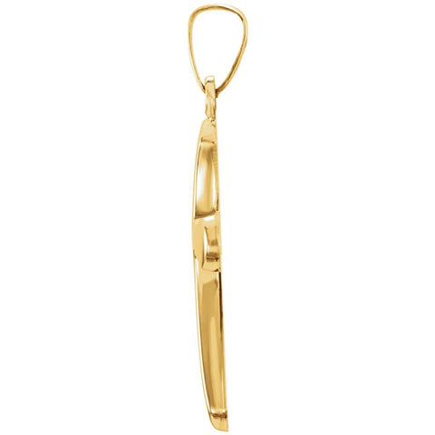 14k Yellow Gold 27x13.8mm Cross Pendant