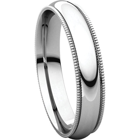 Sterling Silver 4mm Milgrain Comfort Fit Band, Size 7