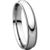 Sterling Silver 4mm Milgrain Comfort Fit Band, Size 7