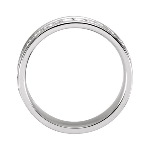 14k White Gold 6.75mm Handwoven Band Size 9