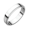 04.00 mm Flat Edge Band in 14K White Gold ( Size 9 )