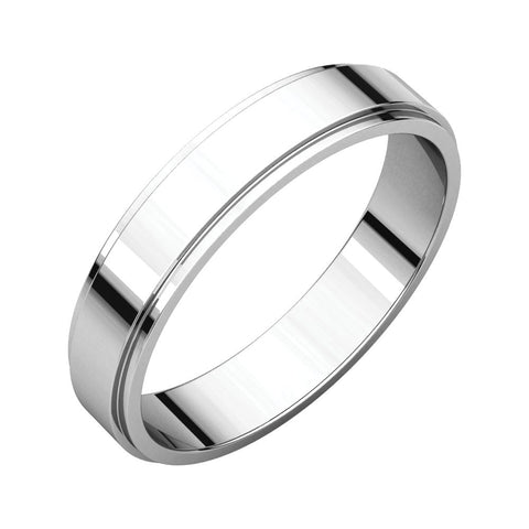 Sterling Silver 4mm Flat Edge Band, Size 11