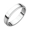 04.00 mm Flat Edge Band in 14K White Gold ( Size 5 )